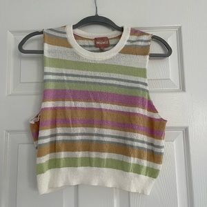 Show Me Your MuMu Women’s Tank Top Size Small, Pastel Stripes